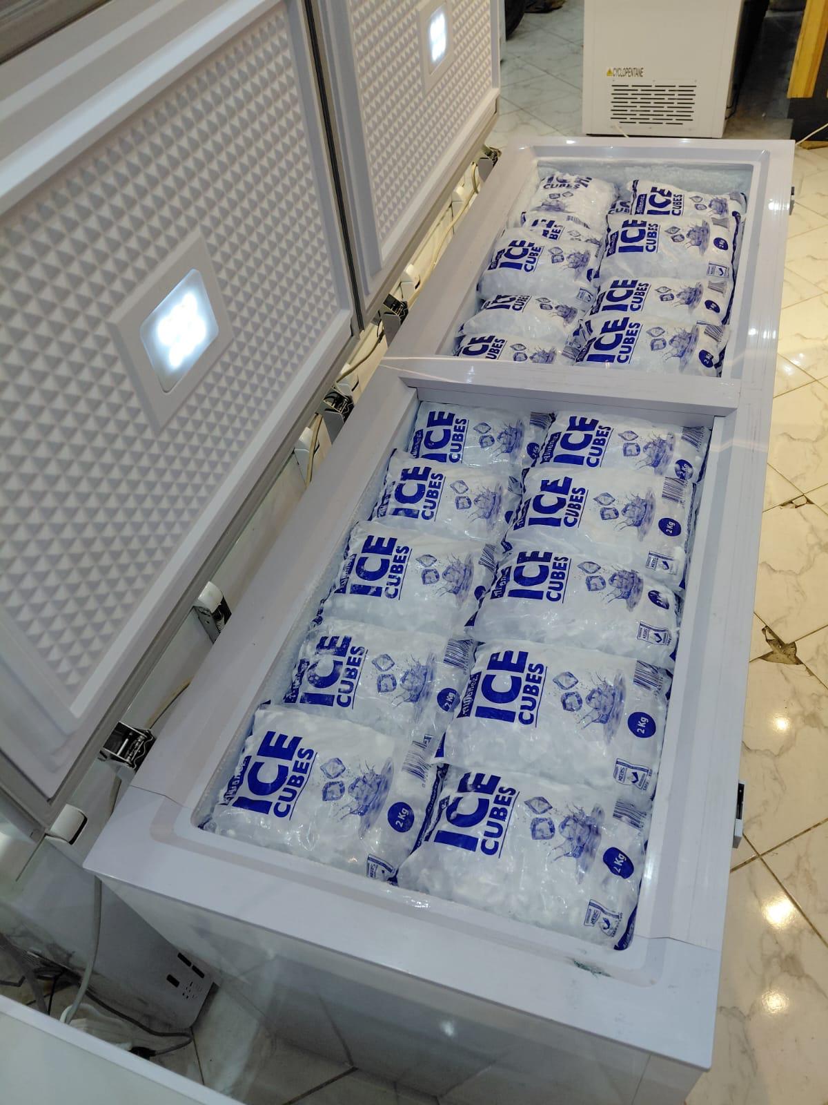 Ice stock in commercial freezer